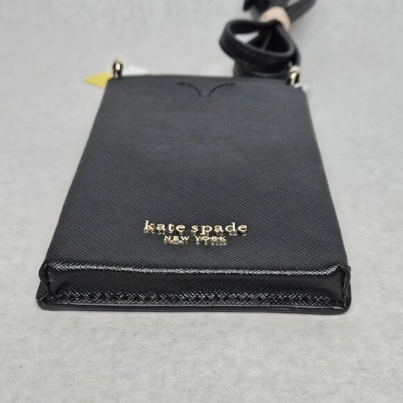Black Kate Spade Spencer Slim Black Crossbody Phone Card Holder - Picture 3 of 6